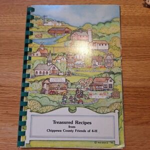 Treasured Recipes Chippewa County Friends of 4-H Cookbook 1991 Spiral Bound